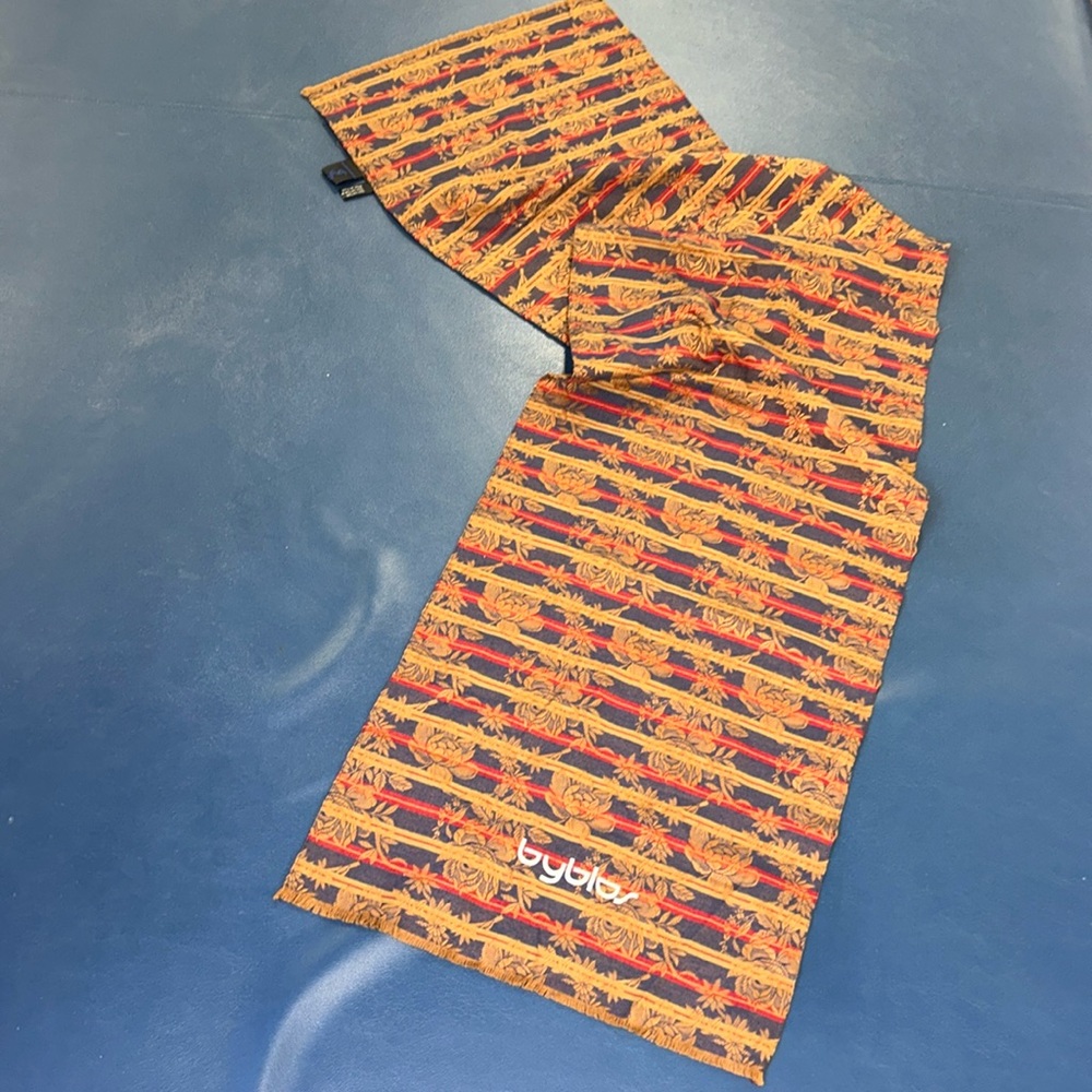 RARE BYBLOS Vintage - stripe & floral 100% cotton, made in Italy, scarf/wrap